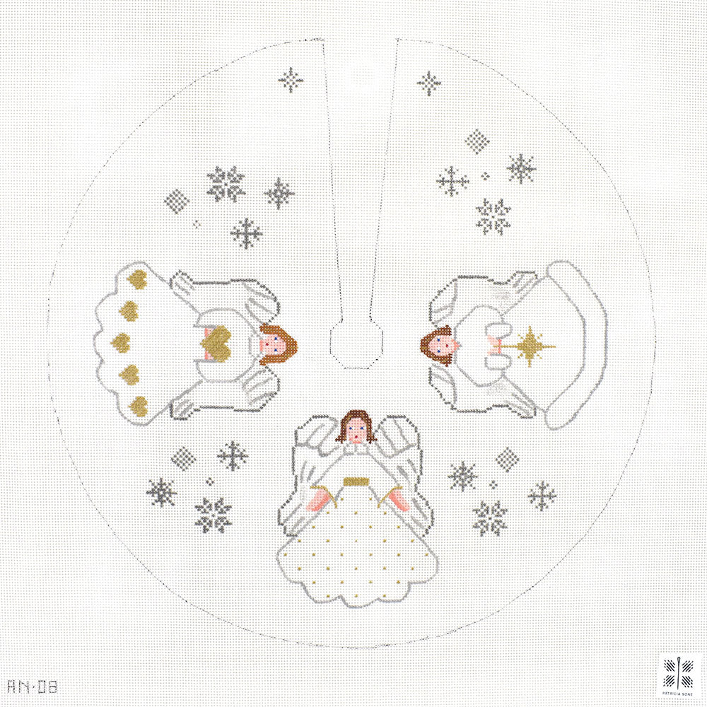 angel tree skirt with stitch guide