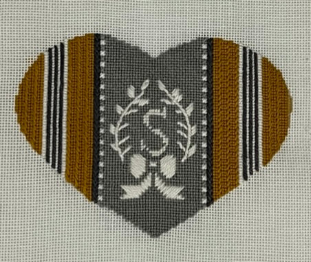 Needlepoint Canvas-French Ticking Heart