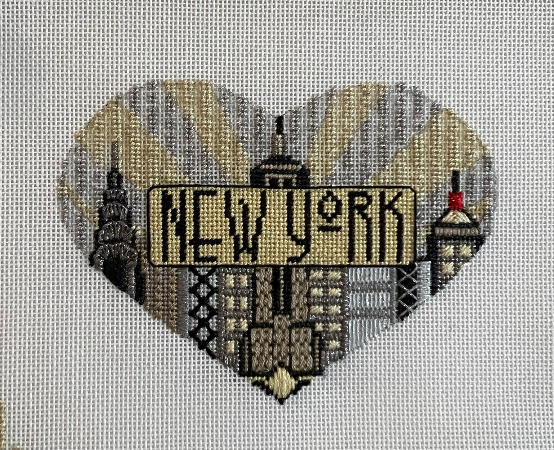 Needlepoint Canvas -Art deco Heart