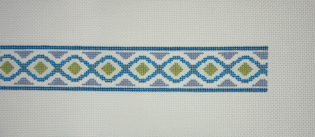 Needlepoint Canvas-109-E blue medallion belt