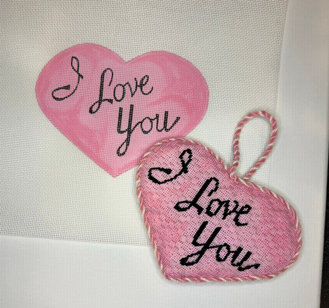 Needlepoint Canvas-I love You heart