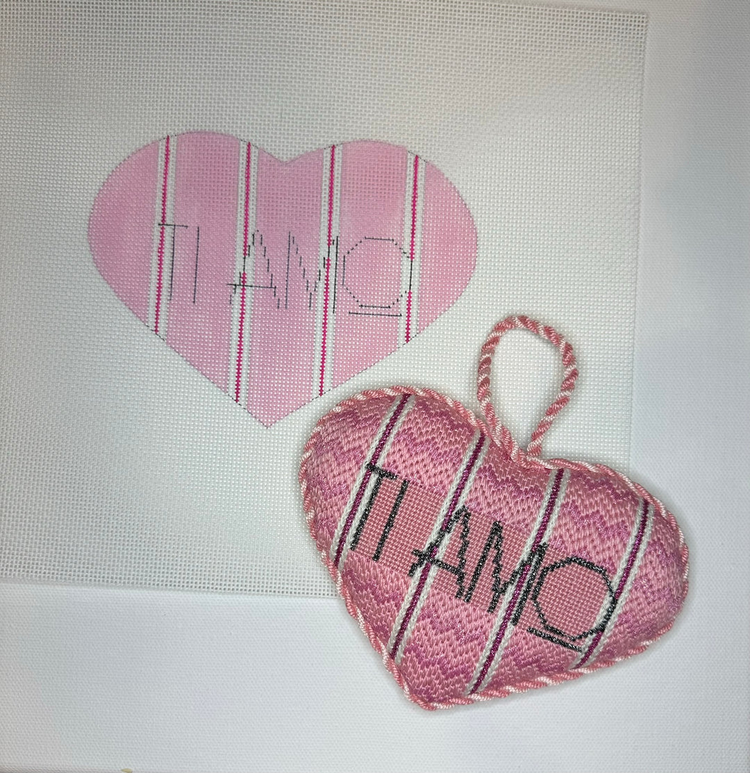 Needlepoint Canvas-Ti Amo Heart Italian