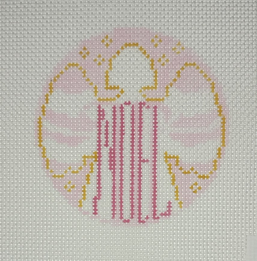 Needlepoint Canvas-Noel angel pink