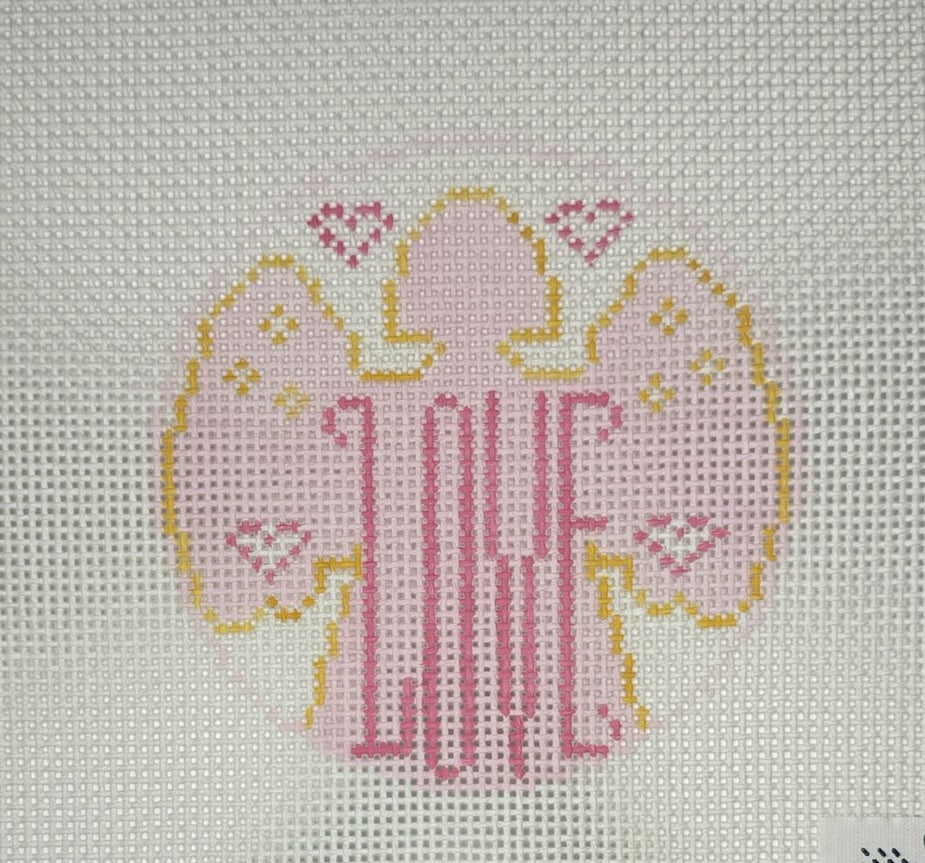 Needlepoint Canvas-love angel pink