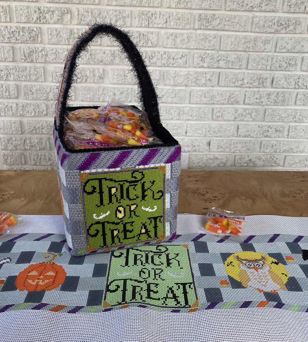 Needlepoint Canvas-Halloween Basket