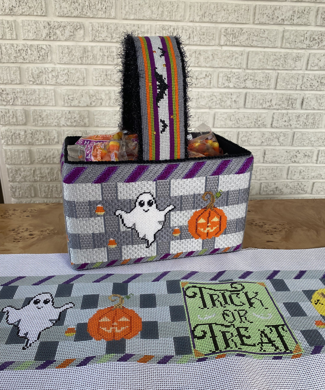 Needlepoint Canvas-Halloween Basket