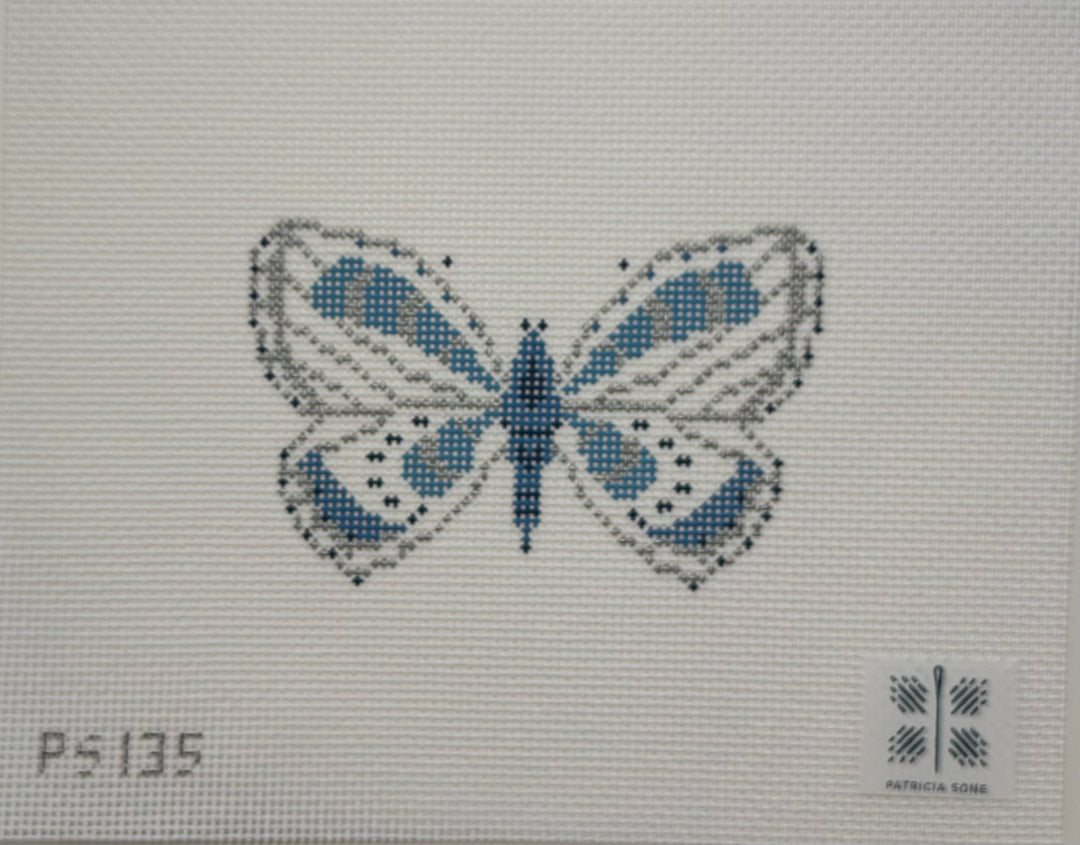 Needlepoint Canvas-Blue Butterfly