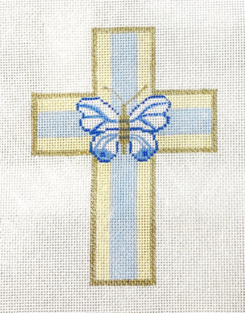 Needlepoint Canvas-C-52 Cross with Butterfly