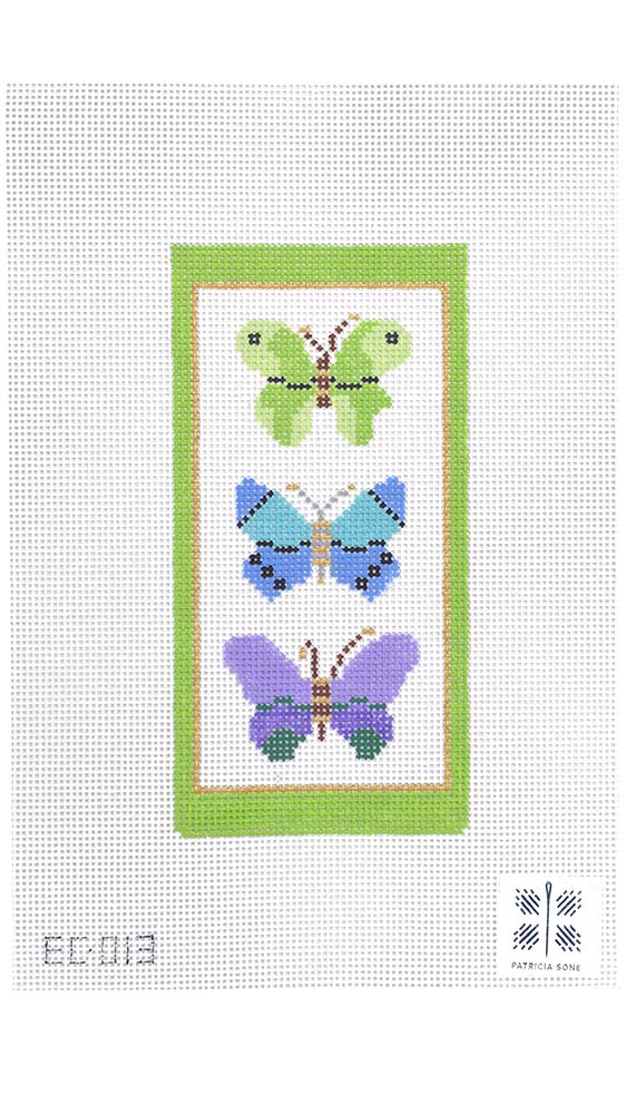 Needlepoint Canvas-EC-013 Three butterflies