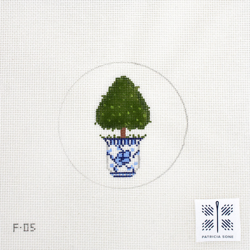 Needlepoint Canvas-F-05 Summer Topiary