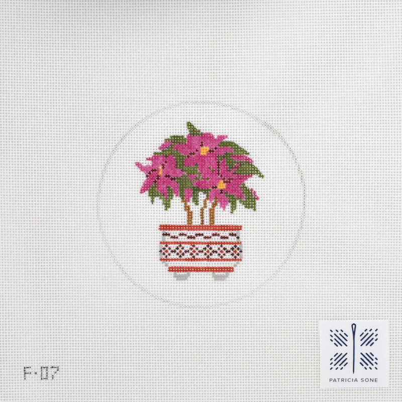 Needlepoint Canvas-F-07 Winter Topiary