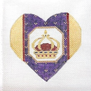Needlepoint Canvas-FH-05 Heart with Crown