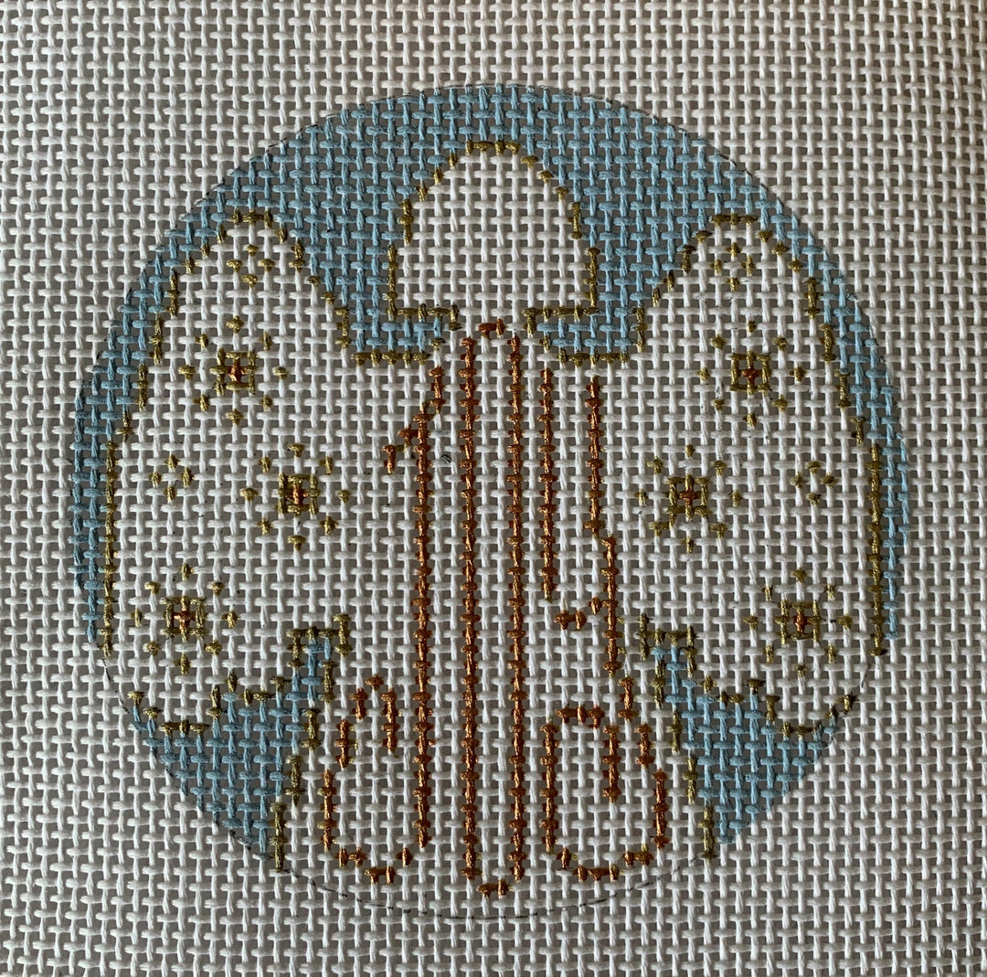 Needlepoint Canvas-Joy angel Blue