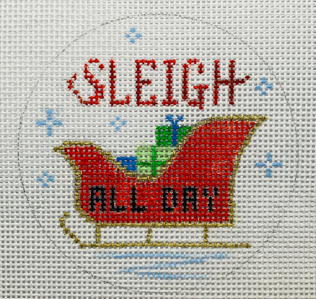 Needlepoint Canvas-HC-04 Sleigh all Day