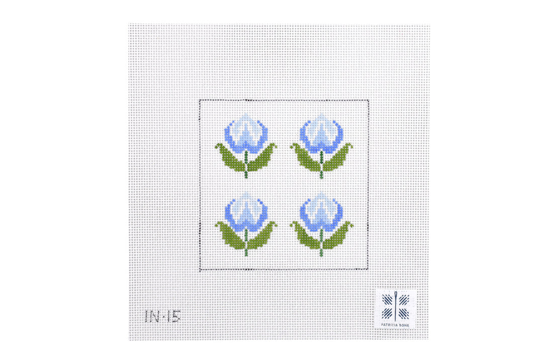 Needlepoint Canvas-Four Roses Blue